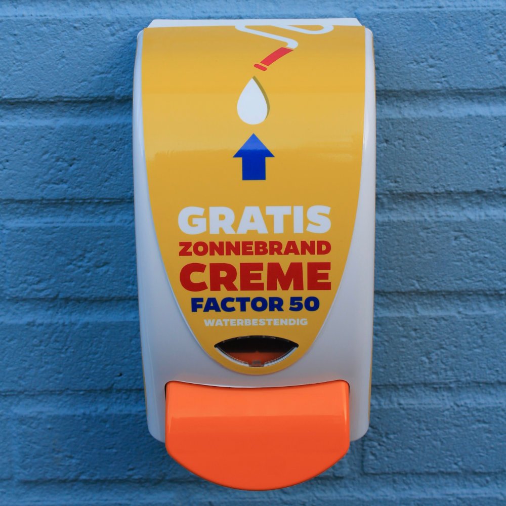 Sonnenschutzmittelspender mit 2L SPF 50 Nachfüllung