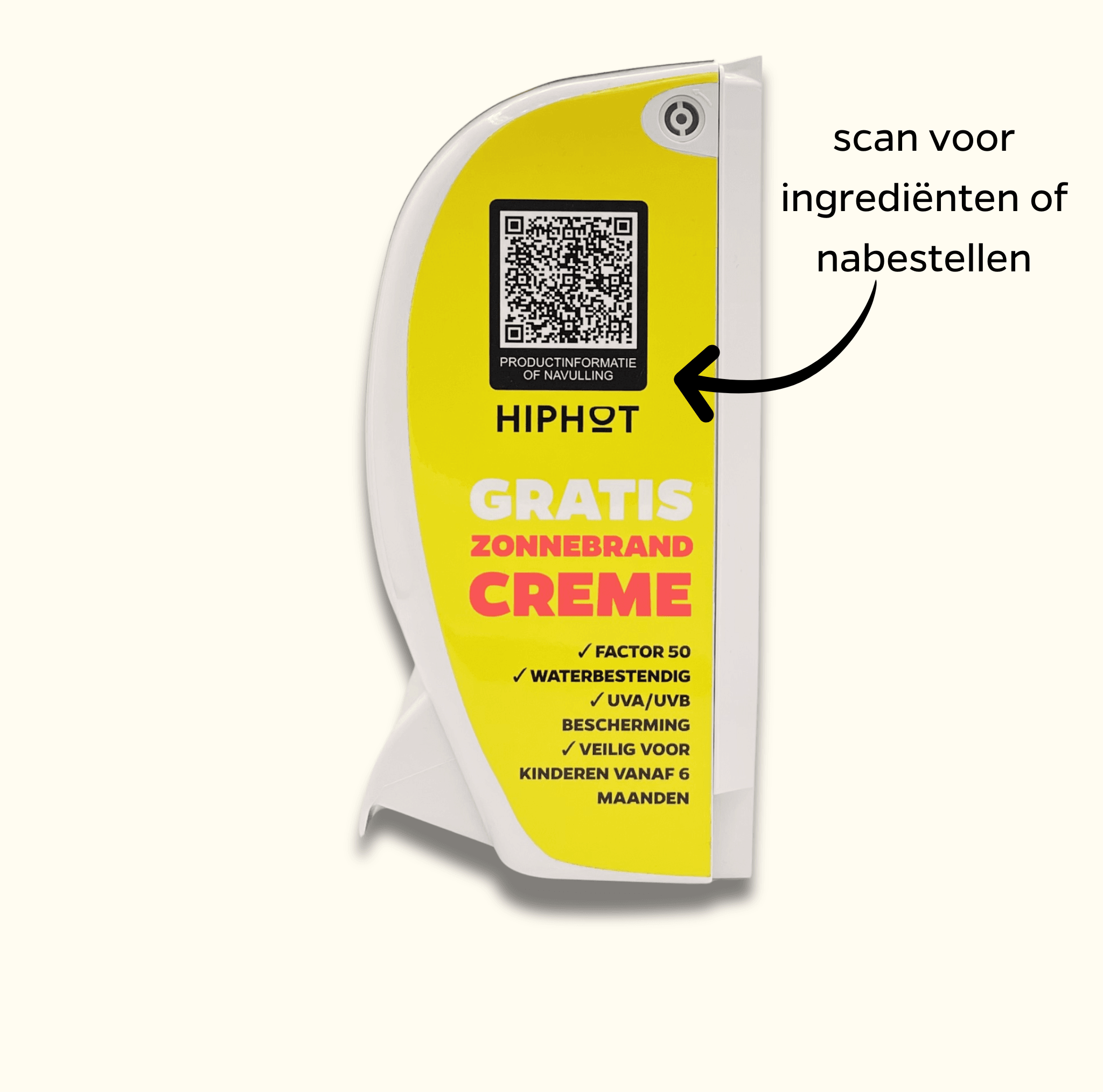 Sunscreen Dispenser SPF 50 Sturdy Design Dutch Text