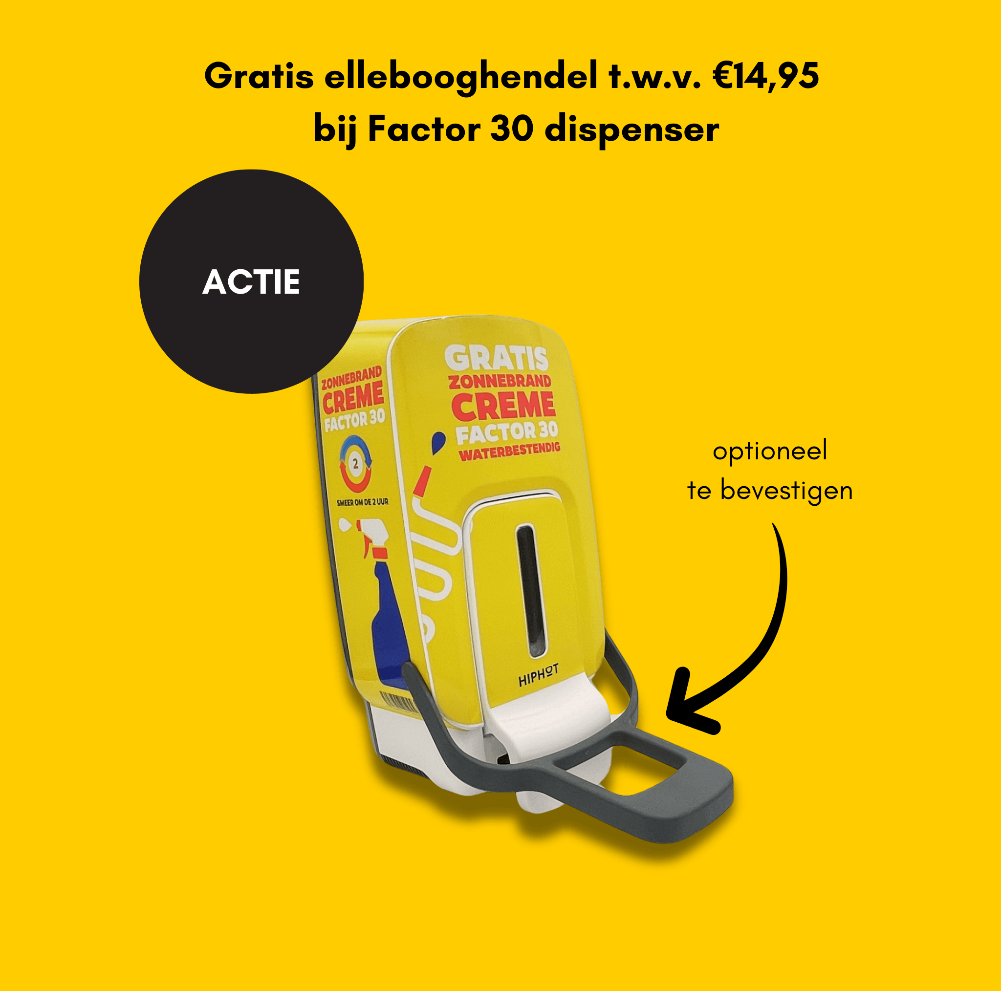 Sonnenschutzmittelspender Gelb SPF 30 Englischer Text