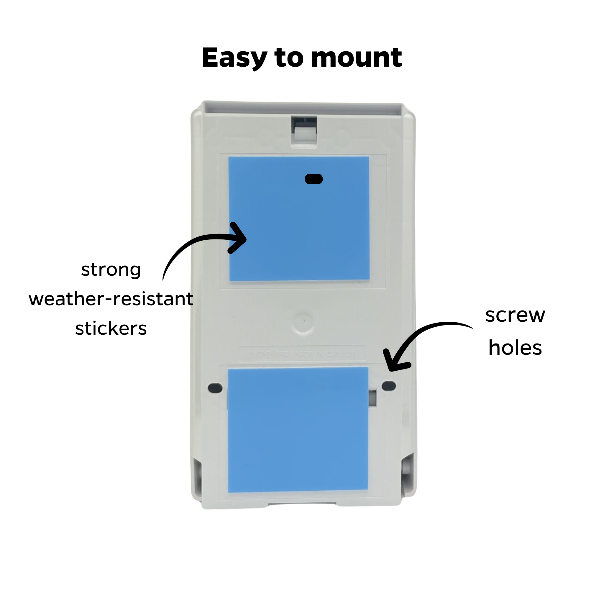 Sunscreen Dispenser Robust Design SPF 50 English Text - Achterkant zonnebrandcreme dispenser Factor 50