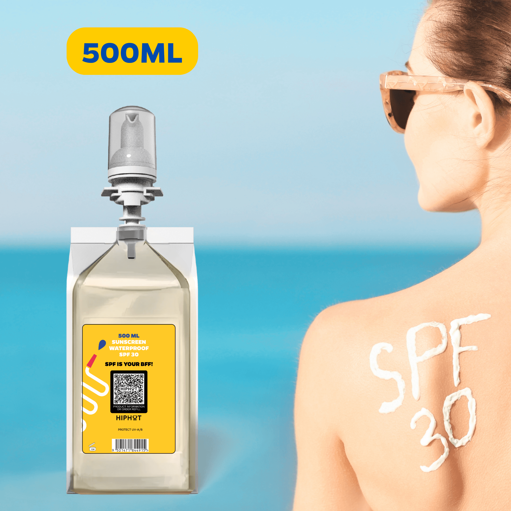 Sunscreen Refill 500ML SPF 30 Water Resistant for Dispenser