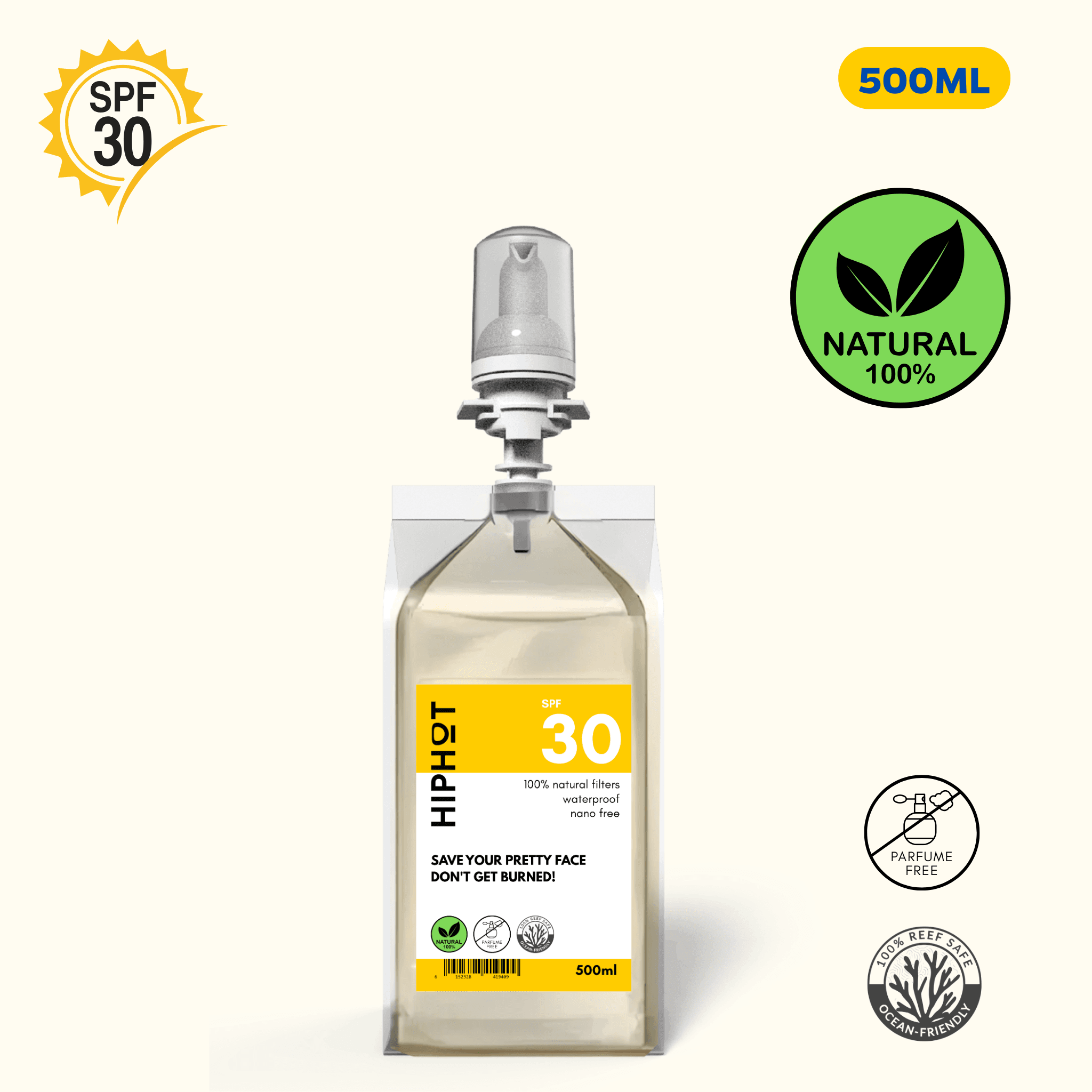 Mineral Sunscreen SPF 30 Refill 500ml Water Resistant