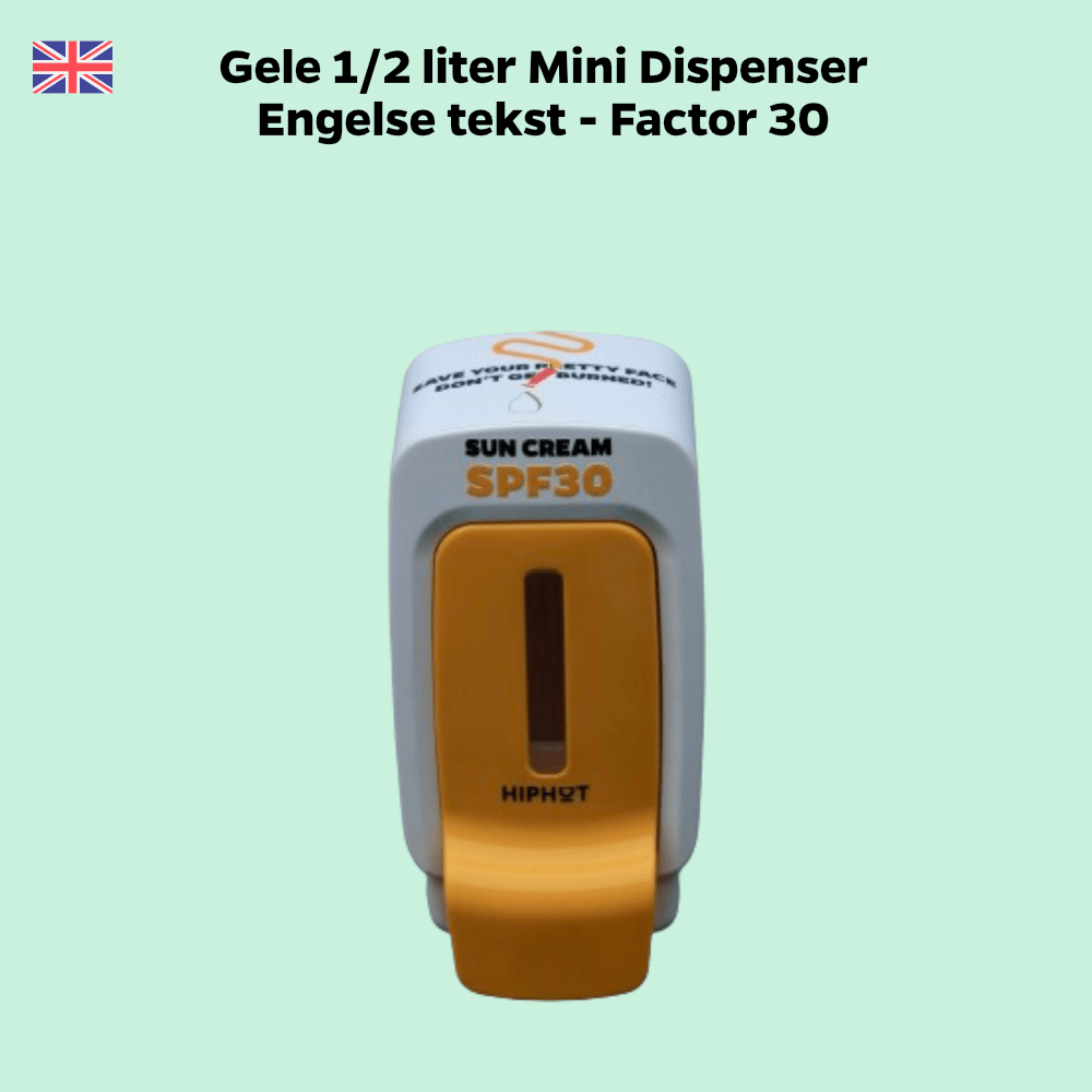 Sonnenschutzmittel SPF 30 Spender 500ml Gelb Englischer Text