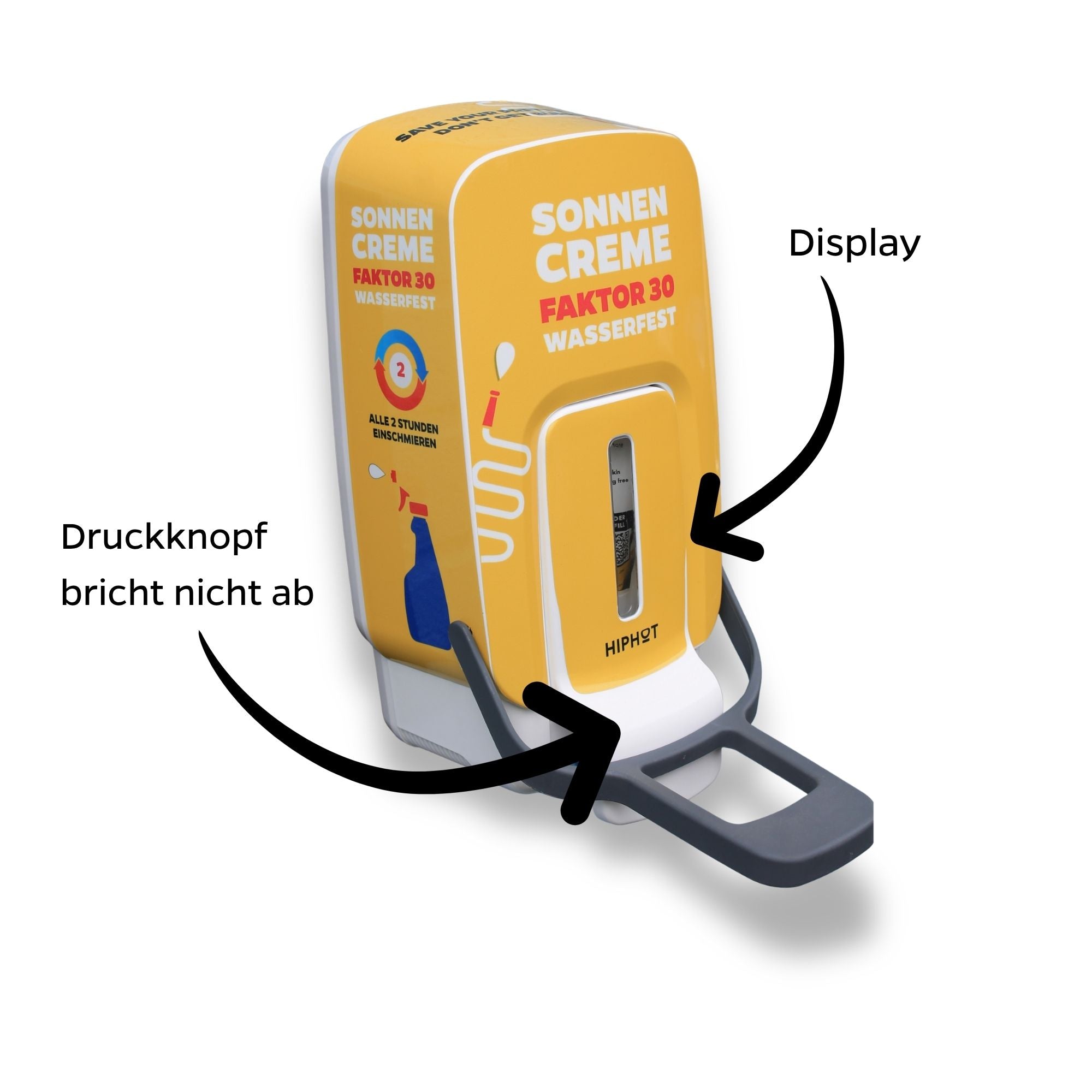 HIPHOT SPF 30 Spender mit Display und stabilem Druckknopf