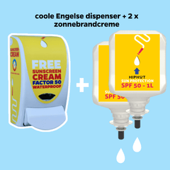 Sonnenschutzmittelspender mit 2L SPF 50 Sonnenschutzmittel