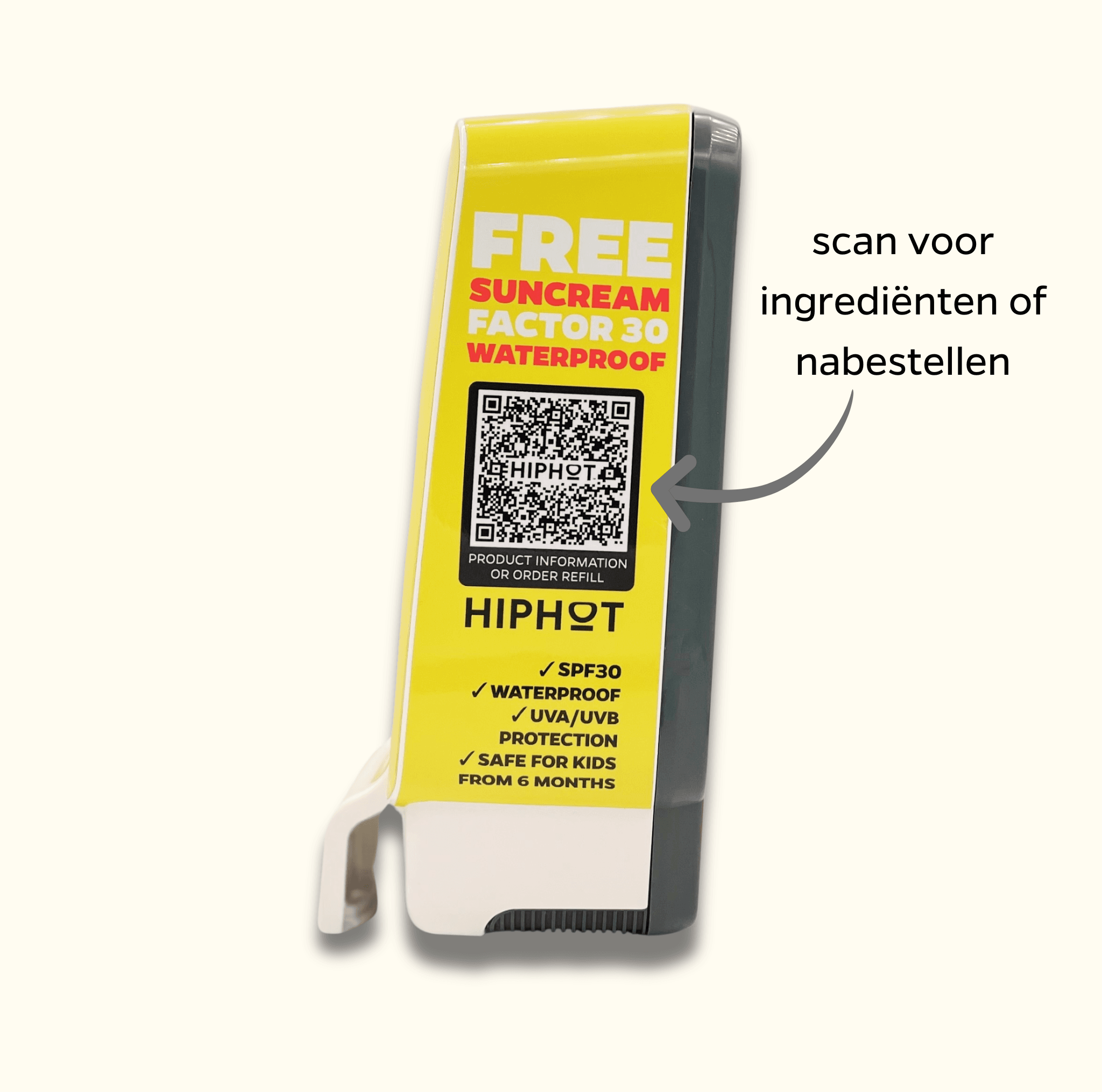 Cool sunscreen yellow dispenser Dutch + 1 liter sunscreen factor 30