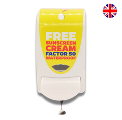 Sunscreen Dispenser Robust Design SPF 50 English Text