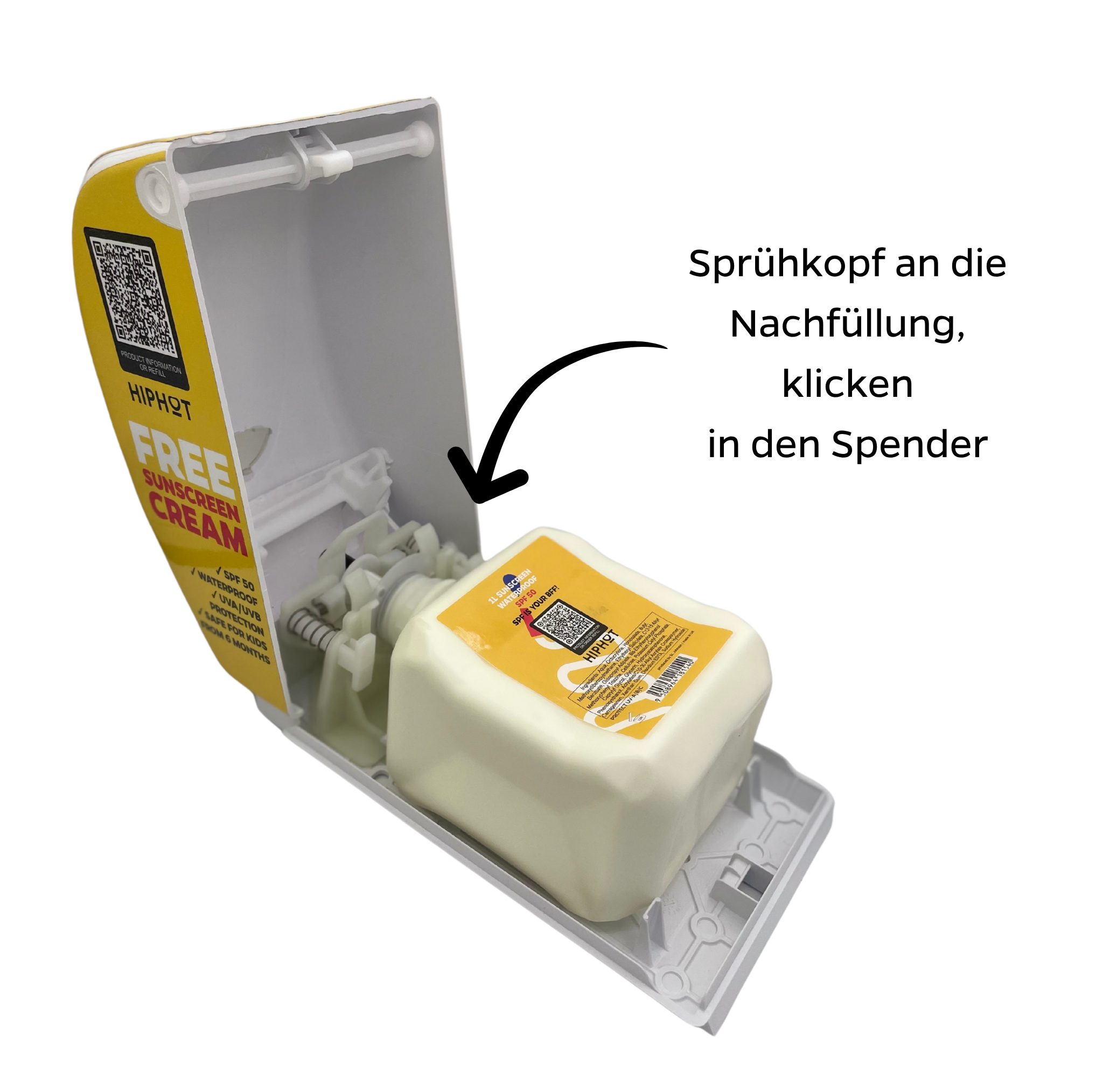 Sonnenschutzmittelspender F50 usp's Nachfüllen DE