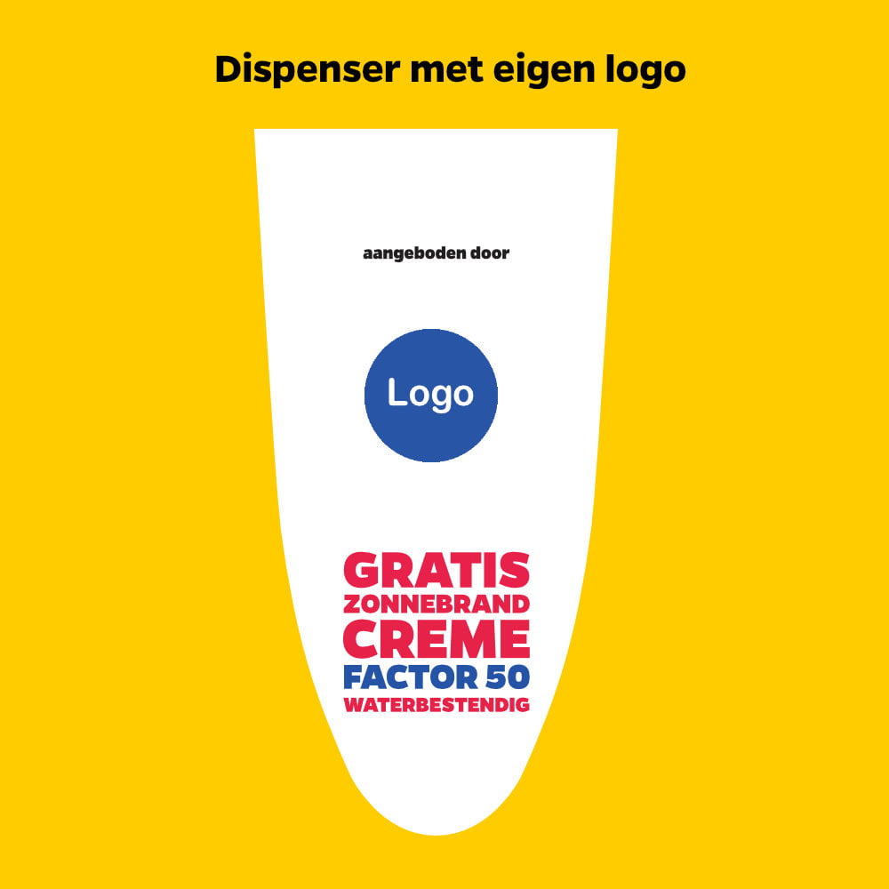 Sonnenschutzmittelspender mit individuellem Logo SPF 50